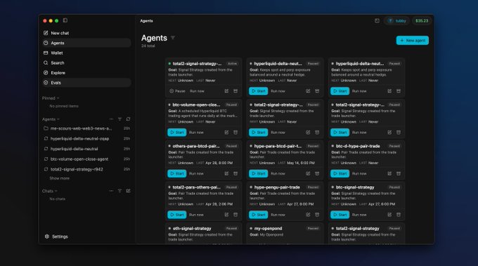 OpenPond App agents dashboard